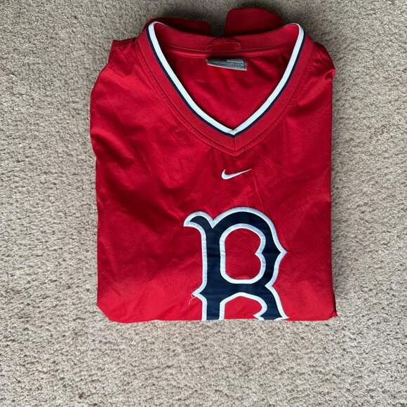 Boston Red Sox Windbreaker Mens 2XL Team Nike Vtg Pullover Long Sleeve Red - Picture 11 of 11